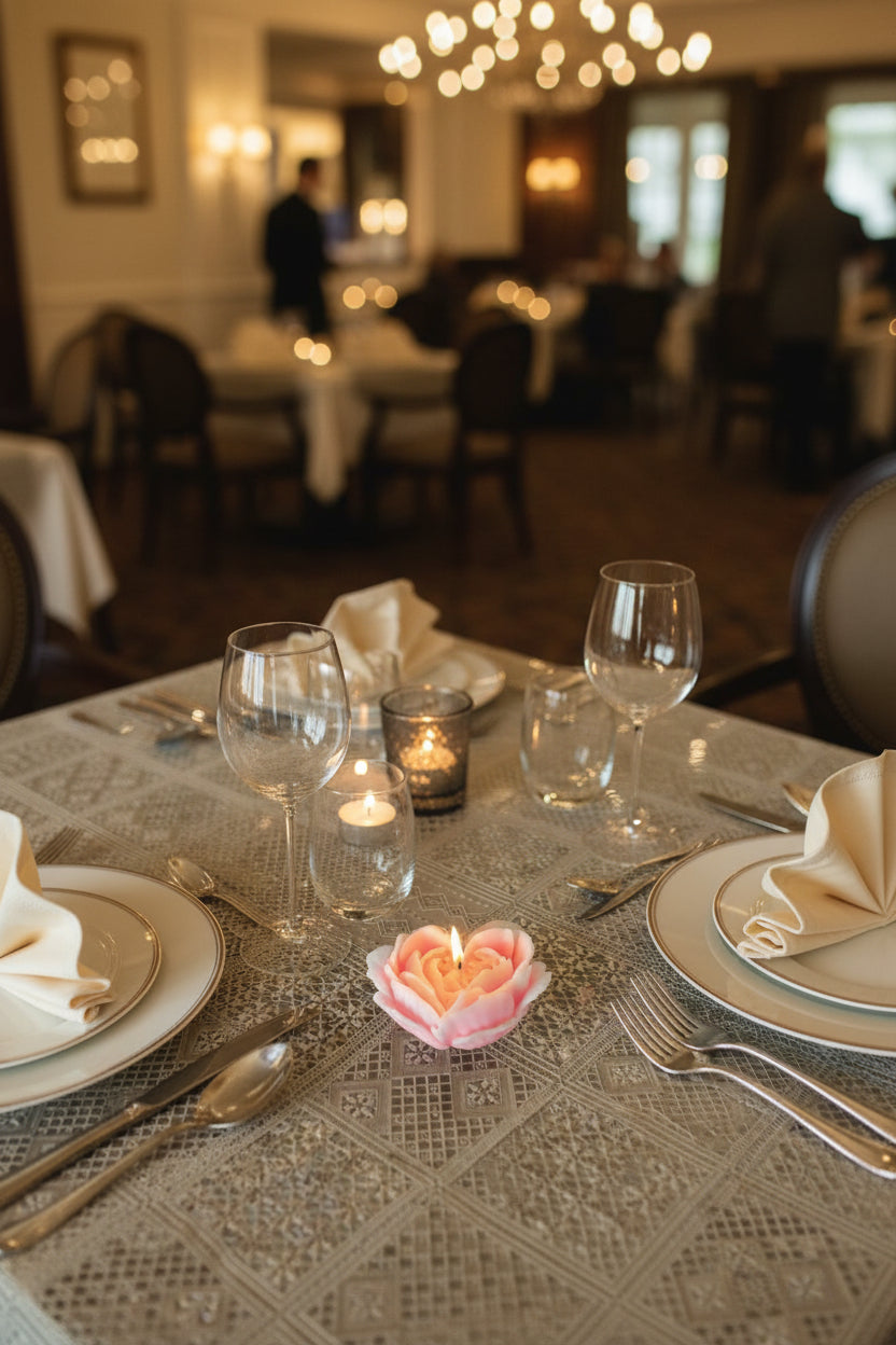 Heart shaped petal candle