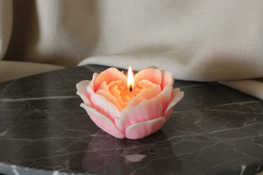 Heart shaped petal candle