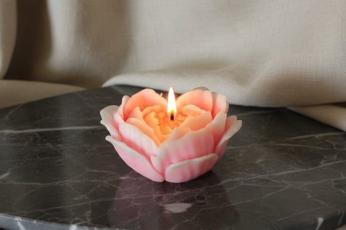 Heart shaped petal candle